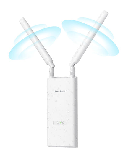 BrosTrend AC1200 Outdoor WLAN Verstärker, Dualband Repeater, IP65, Gigabit Port