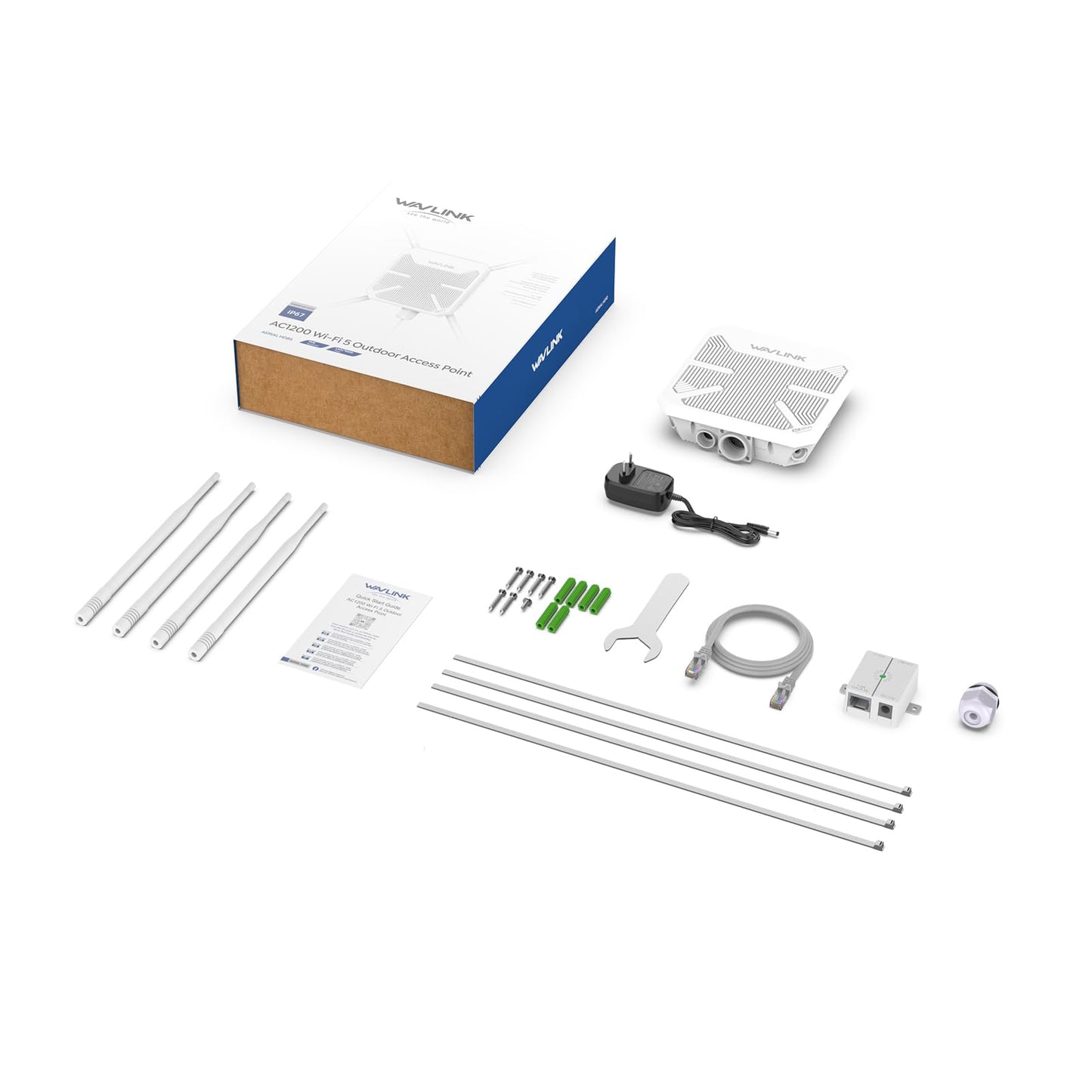 WAVLINK AC1200 Outdoor WLAN Repeater, Dualband Access Point, IP67, 4 Antennen