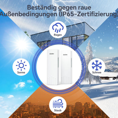 AdaLov CPE661 WLAN Bridge, 5GHz Outdoor Point-to-Point, 3 km Reichweite, IP65